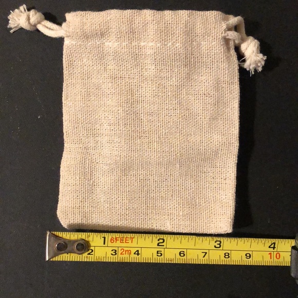 10pc JUTE NOVELTY BAGS with COTTON CORD DRAWSTRING 3”x4” - Picture 6 of 6